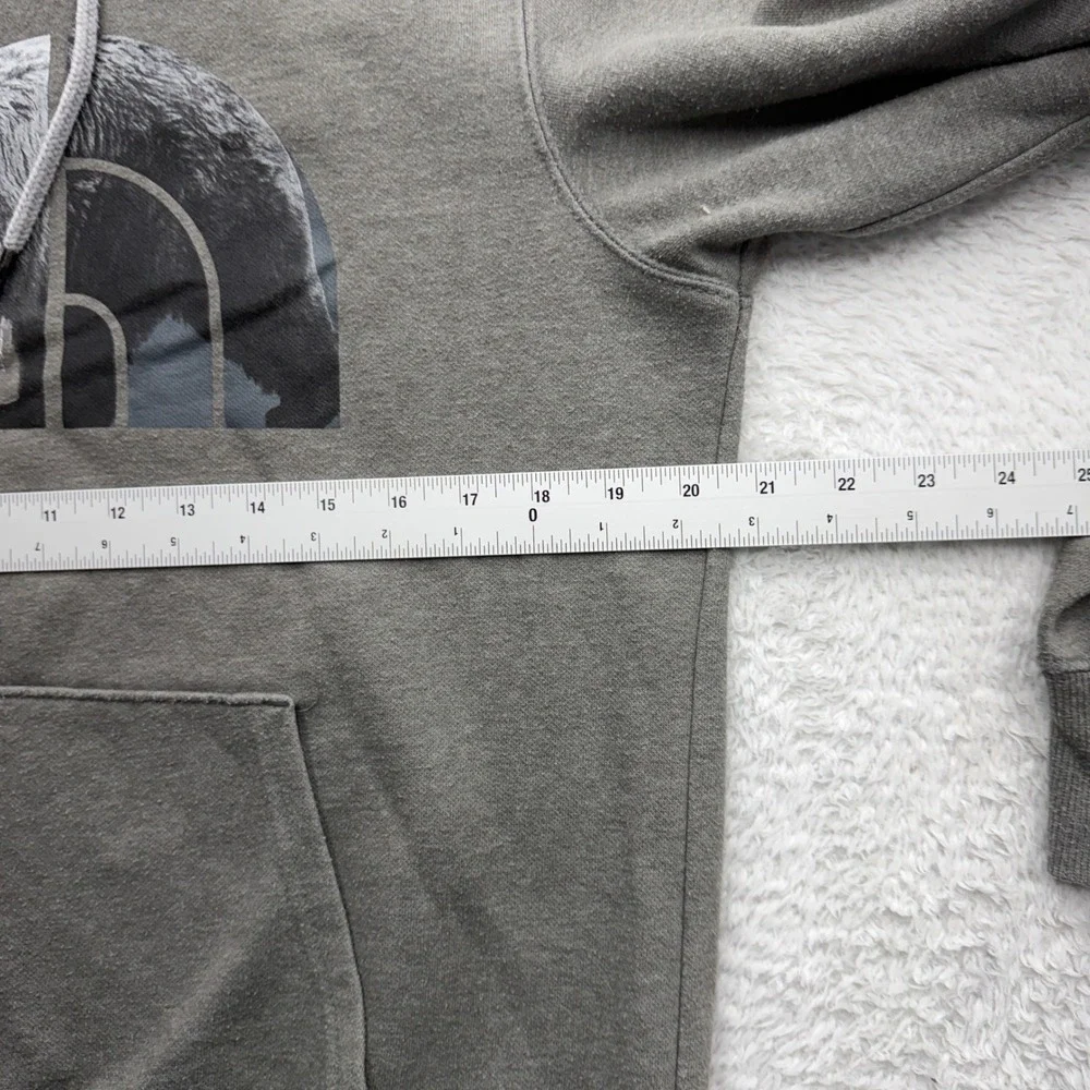 The North Face Mens Gray Bear Graphic Logo Pullover Hoodie Small NF0A3X6O